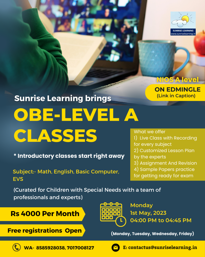 NIOS-OBE-Level A oNLINE study support classes